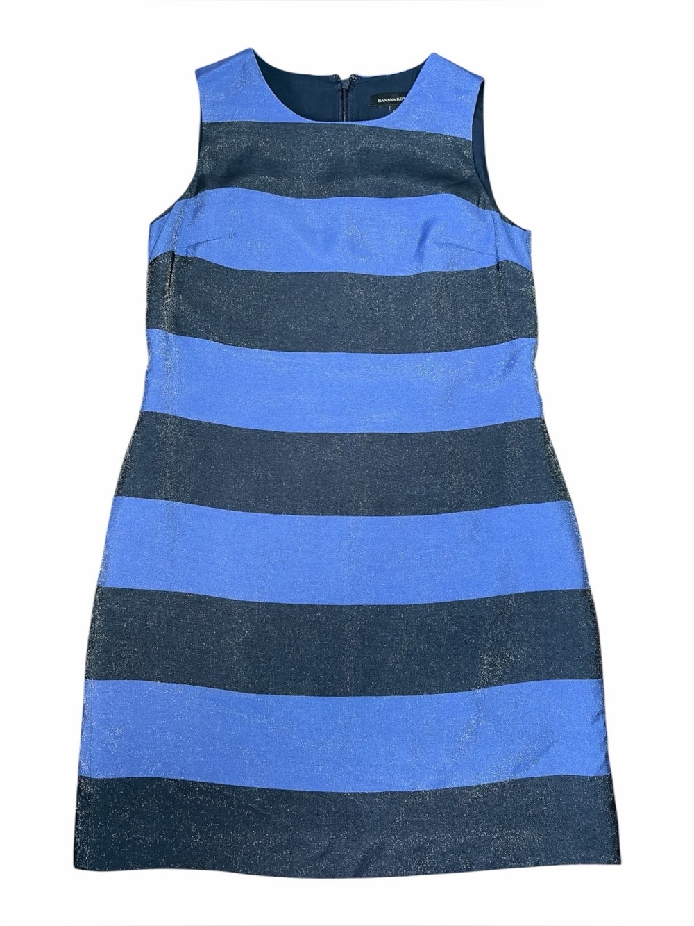 Women’s Size 4 Banana Republic Petite Blue Striped Sheath Dress